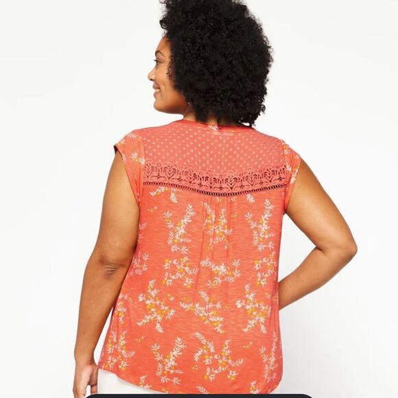 Daniel Rainn Taravel Crotchet Detail Knit Top Coral 2X STITCH FIX NWT - Picture 2 of 8